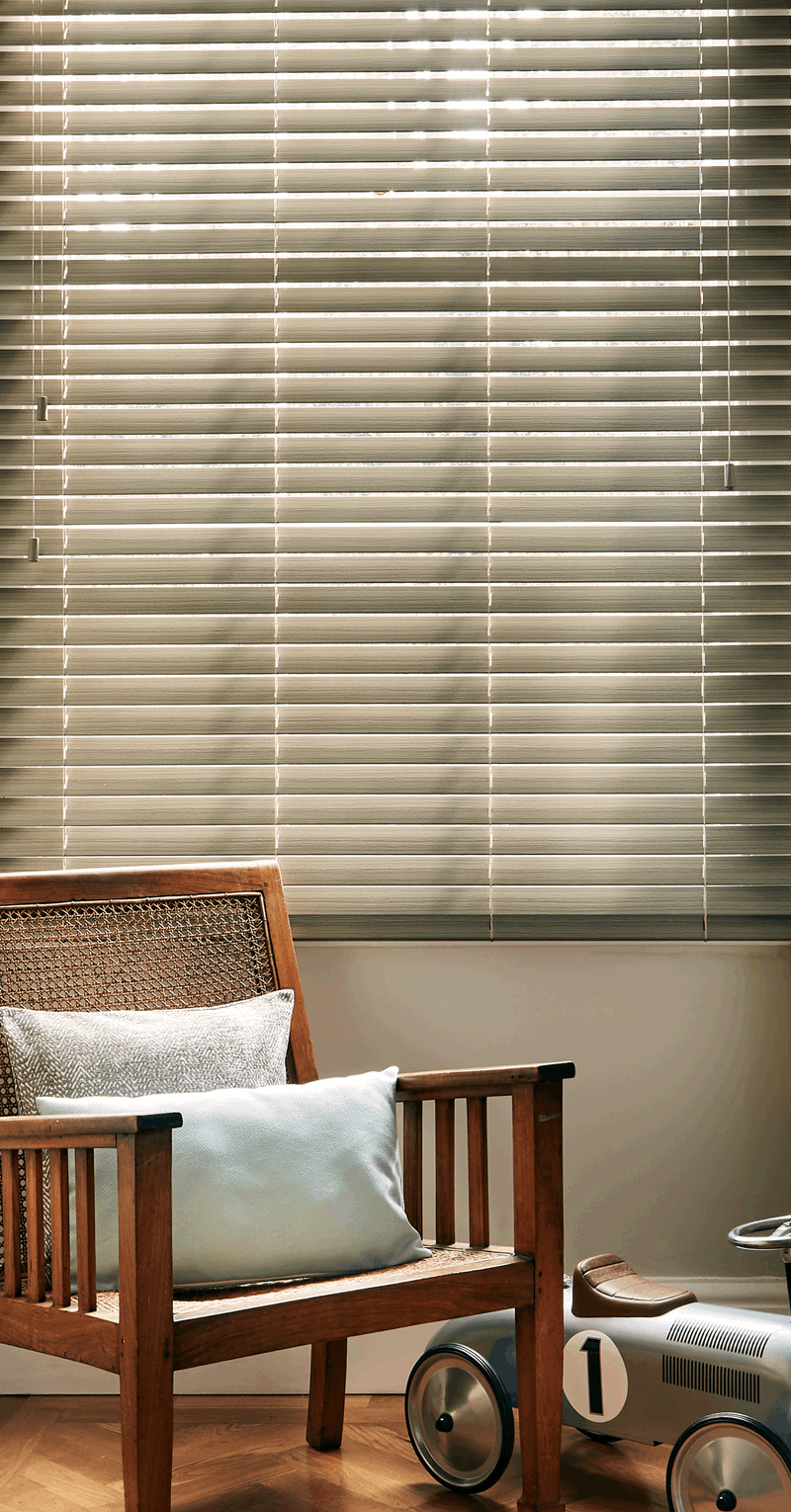 Faux Wood Venetian Blinds | Expressions Haze | Rainbow Blinds Glasgow