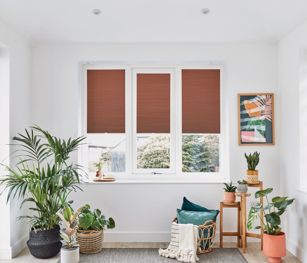 Perfect Fit Pleated | Cellular Astra Rust Red Fabric | Rainbow Blinds Glasgow