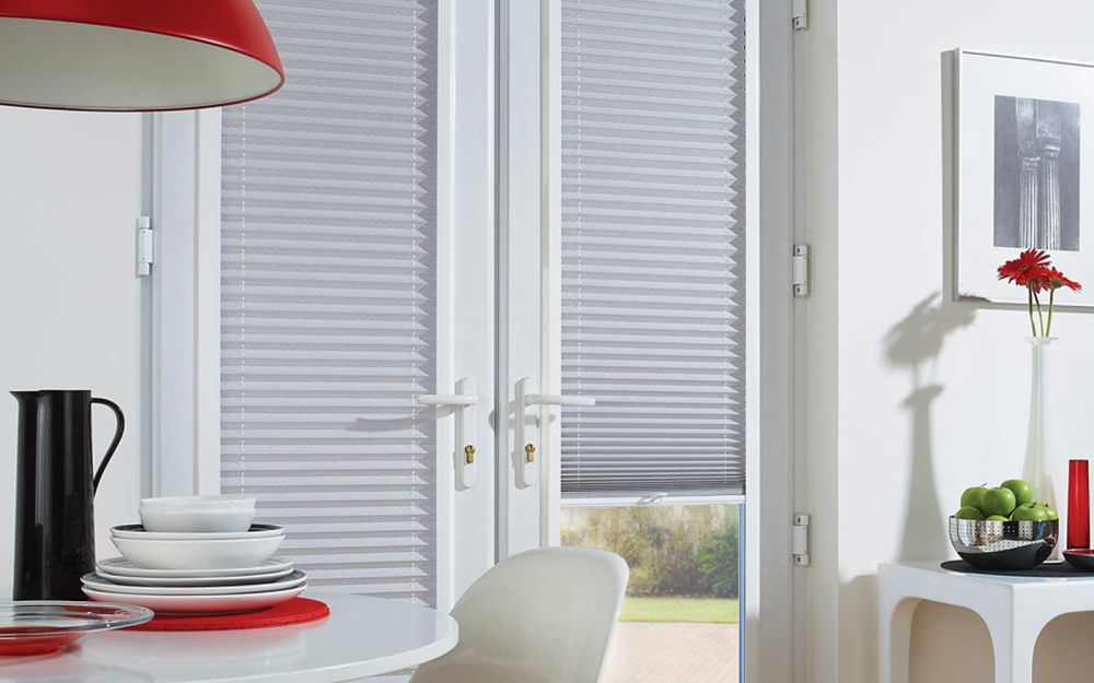 Perfect Fit Pleated | Perfect Fit Pleated on French Doors | Rainbow Blinds Glasgow